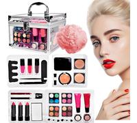 Kit di trucco per principianti per adulti, kit per trucco completo,Trucco portatile set per le donne - Strumenti di bellezza professionali con borse cosmetiche, accessori per il trucco per i principia