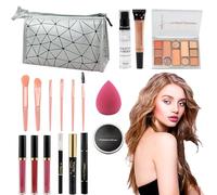 Kit di trucco per principianti, set di trucco multiuso da donna, kit per il trucco borsa portaoggetti specchi pacchetto trucco include set di trucchi