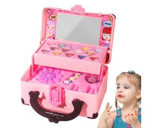 Kit di trucco per ragazze - giocattoli cosmetici | con astuccio set di cosmetici per bambini - per feste di compleanno costumi e giochi nella stanza di gioco