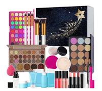 Kit di trucco portatile - Set di bellezza per il viso con pennelli e colore delle labbra, strumenti cosmetici da viaggio con versatili, set per trucco pronto regalo, organizer tutto in