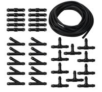 Kit di tubi flessibili per lavavetri per auto, 5 m, universale, con 30 connettori per tubo, tubo lavavetri per collegare pompa dell'acqua e ugelli dell'auto, per tutti i tipi di auto