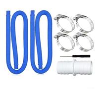 Kit di tubi per piscina fuori terra, 32 mm, con clip in metallo, tubo per pompa per piscina, filtrazione e sistema di riscaldamento (tubo blu da 1,5 m)