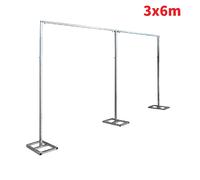 Kit di tubi per supporto per sfondo per festa di nozze da 10x20 piedi, sistema di supporto per sfondo fotografico resistente, cornice per tende, arco per matrimonio, argento