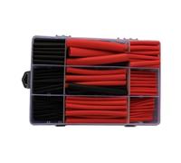 Kit di tubi termorestringenti 3:1 a doppia parete impermeabile ignifugo isolamento elettrico per protezione dei cavi, 270 pezzi, 4-12 mm, nero rosso