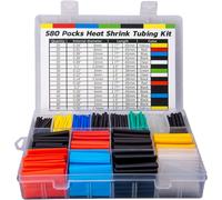 Kit di tubi termorestringenti da 580/560 pezzi Materiale EVA in 6 colori 11 dimensioni - Ideale per isolanti elettrici, riparazioni e collegamenti a cavi