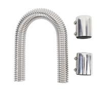 Kit di tubo flessibile del refrigerante Cheotime, kit per tubo flessibile del radiatore flessibile 24in per 1 3/4 pollici 1 1/2 pollice 1 1/4 pollice rosso per aggiornamento (Argento)