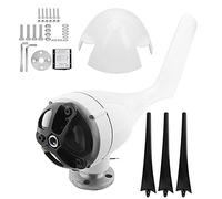 Kit di turbine con generatore a 3 pale, kit turbina eolica piccolo da 1200 W, regolatore di carica ibrido, kit turbina eolica per ricarica domestica, casa e officina (blu 24 V) (nero 48 V)