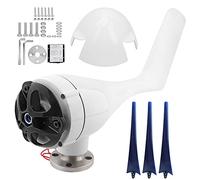 Kit di turbine con generatore a 3 pale, kit turbina eolica piccolo da 1200 W, regolatore di carica ibrido, kit turbina eolica per ricarica domestica, casa e officina (blu 24 V) (blu 48 V)