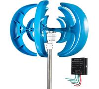 Kit di Turbine eoliche Orizzontali per Uso Domestico - Generatore Eolico ad ASSE Verticale da 12 V/24 V con Pale e Controller, efficiente Sistema a magneti permanenti trifase