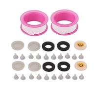 Kit di ugelli con doccia in silicone | 20 ugelli + restrittore di flusso e nastro PTFE | Filtrazione ad alta efficienza per rubinetti/apparecchi per il bagno/conservazione