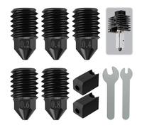 Kit di Ugelli in Acciaio Temprato per Stampanti 3D - 0,2/0,4/0,6/0,8 mm, Compatibili con Bambu Lab P1P/P1S, Kobra 3 Combo, Flashforge Adventurer 5M - con Copertura in Silicone