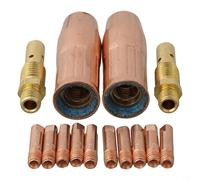 Kit di ugelli per diffusore di gas MIG da 14 pezzi da 0,1 cm compatibile con torce di saldatura serie 100L consumabili per produzione industriale