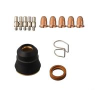 Kit di ugelli per elettrodi al plasma, include guarnizione per diffusore ad anello a spirale e guida per taglierina al plasma S25 S35K S45, punta da 0,8 mm