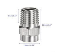 Kit di ugelli per idropulitrice ad alta pressione, in acciaio inox, 7 pezzi, 40°, attacco G1/4, aperture multiple per idropulitrici, lavapavimenti per pavimenti (Aperture 045)