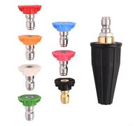 Kit di ugelli per idropulitrice con 7 diversi modelli di spruzzo, progettato per una pulizia ad alta pressione da 4000 PSI su vialetti, terrazze e moto