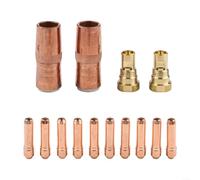 Kit di ugelli per saldatura MIG per Bernard NS-5818C, 2 ugelli in ottone rame, 2 diffusori e 10 punte di contatto (T-023/T-030/T-035/T-045 opzionale), parti di ricambio per torcia MIG (T-045)