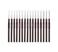 Kit di uncinetti Katech da 16 misure, da 0,5 mm a 2,5 mm, ergonomici, con impugnatura morbida, in alluminio, leggeri e adatti anche a chi so