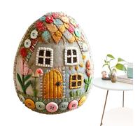 Kit di uova in feltro - Kit di feltro a mosaico | Patchwork Easter Egg | Kit fai da te per la casa uovo d'uovo | Uova di Pasqua in feltro ricamate fatte a mano | Chick House Craft par
