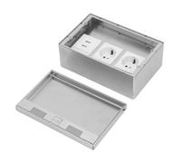 Kit di Uscita Elettrico a Pavimento Incasso con 2 Porta USB Standard e 2, Kit Presa Nascosto in Acciaio Inossidabile 4000W 16A, Installazione Incorporata
