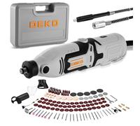 Kit di utensile multifunzione 170W: DEKOPRO 126pc Kit Multiuso per DIY, Mini trapano elettrico per legno/metallo - con albero flessibile per rettifica, incisione, lucidatura, pulizia (Grigio)