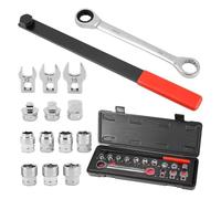 Kit di utensili a cricchetto for cinghia serpentina da 15 pezzi - Bussole a basso profilo e prolunga