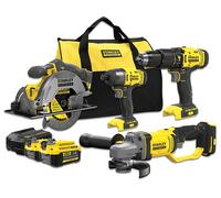 KIT DI UTENSILI ELETTRICI STANLEY SFMCK469M2 - Giallo, 2 batterie Li-ion 4Ah, borsa inclusa, 4 pezzi