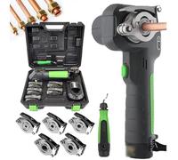 Kit di utensili elettrici svasati con calibro svasato, morsetti e sbavatore per tubi in rame e alluminio HVAC