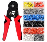 Kit di utensili for crimpatura di capicorda - Pinza crimpatrice a cricchetto for capicorda | Con connettori terminali AWG24-10, ideale for attività di collegamento di cavi(1 kit)