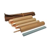 Kit di utensili for scheggiatura della selce for lavori dell'età della pietra, include scheggiatrice a pressione e sbattitori di rame