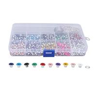 Kit di utensili per grommet da 1000 pezzi, set di occhielli metallici con 3 strumenti per l’installazione, occhielli in ferro placcato da 3 mm in 10 colori per artigianato