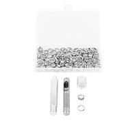 Kit di utensili per occhielli con 100 occhielli in cupronichel e rondelle, set di occhielli da 1/2 pollice di diametro interno, comprende punteruolo e strumenti di installazione
