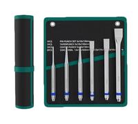 Kit di utensili per punzonatura a rullo piatto (6 pezzi) - Scalpello e punzonatrici a cono in acciaio legato trattato termicamente per marcatura di precisione, scrittura di fori e punzonatura