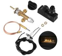 Kit di valvole di controllo di sicurezza per braciere, valvola di spegnimento per camino a gas propano a bassa pressione, ricambio con termocoppia per griglie, riscaldatori, stufe