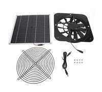 Kit di Ventola a energia Solare nutriente da 100W Pannello Solare da 10 Pollici da 10 Pollici meccanismo di Ventilazione per Ventilazione per pollaio Ventilatore da 10 Pollici (Nero)