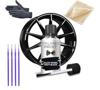 Kit di vernice per ritocchi in lega nera da utilizzare su ruote verniciate e verniciate a polvere da 30 ml per auto 4 x 4 SUV camion camion roulotte camper ruote graffiate (finitura opaca opaca)