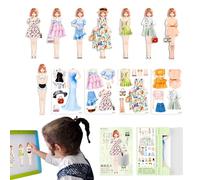 Kit di vestire bambole magnetiche - Vestito da principessa magnetica Fai finta di giocare in costume | Puzzle di vestiti magnetici Moda creativa vestire per compleanno del giorno dei