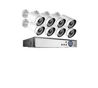 Kit di videosorveglianza for telecamere sicurezza CCTV 4K 16CH 8MP PoE for visione notturna a colori bidirezionale for esterni IP Street(3T,8PCS Camera System)