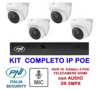 KIT VIDEOSORVEGLIANZA 4 Canali + 4 Telecamere ENVIO SONY HD 5MPX +Alim