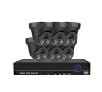 Kit di videosorveglianza telecamera dome 4K POE telecamere sicurezza IP impermeabile for esterni Set Visione notturna a colori NVR 8CH(None,10CH NVR 6pcs camera)