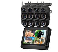 Kit Di Videosorveglianza WIFI For Esterni Con Telecamera Sicurezza NVR Wireless Da 7 Pollici E 8 Canali, H.265, Registratore Audio Video CCTV(2T,NVR and 8pcs Camera)