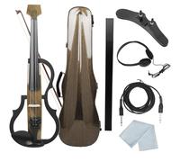 Kit Di Violino Professionale 4/4 Violino Elettroacustico Senza Testa Violino Elettrico Silenzioso In Fibra Di Carbonio Con Custodia Per Il Trasporto Del Cavo Per Cuffie Con Arco Per Violino(Set 2)