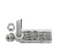 Kit di viti a testa esagonale a croce da 200 pezzi con dado e rondella M4 M5 M6 in acciaio inossidabile, set di combinazione di tre viti a testa esagonale