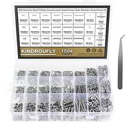 Kit di viti a testa svasata Phillips 1504 pezzi, viti per macchina Kindroufly M2 M3 M4, kit di viti per macchina, acciaio inossidabile 304
