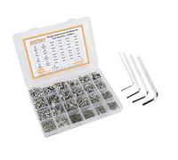 Kit di viti, dadi e rondelle in acciaio inox 304, 1220 pezzi, kit di assemblaggio per viti a testa cilindrica con dado esagonale, completo di scatola di conservazione e chiavi