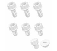Kit di viti di ricambio per mobili da giardino compatibili con Keter Allibert - 6 pezzi (3-45 mm e 3-34 mm) + adattatore universale/viti per mobili da giardino ABS (bianco)