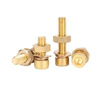 Kit di viti e dadi a testa esagonale in rame M6 con rondelle piatte elastiche, 20 set, bulloni a brugola a tonda(M6x40 [20 sets])