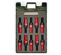 OMP SPEED Set 20 Bulloni Ruota Neri con M12X1.25 Metrico 17-19 Filettato Lungo 28MM con Protezione in Alluminio Rosso 7075 + DIN 12.9