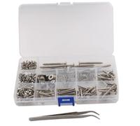 Kit di viti per chitarra da 262 pezzi, set di viti di riparazione per battipenna chitarra basso argenteo 17 x 10 x 2 cm