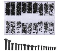 Kit di Viti per Micro Riparazioni, Assortimento Viti Piccole Nere, 500 Pezzi Mini Viti per Occhiali Orologio Computer, M1.2 M1.4 M2 Viti Minuscole, Testa Tonda, Testa Piatta, Testa Svasata