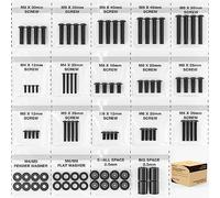 Kit di viti per montaggio TV universale, include viti e distanziali M4 M5 M6 M8 per Samsung, Vizio, LG, TCL, Sony, Sharp, Philips, Panasonic e altri fino a 100" HTA001